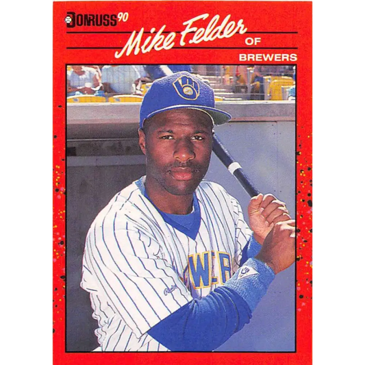 1990 Donruss #609 Mike Felder DP VG-EX Milwaukee Brewers Baseball Card Image 1