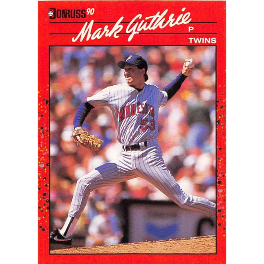 1990 Donruss #622 Mark Guthrie DP VG-EX RC Rookie Minnesota Twins Baseball Card Image 1