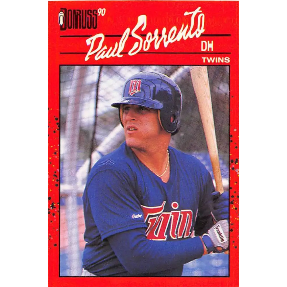 1990 Donruss #626 Paul Sorrento DP VG-EX RC Rookie Minnesota Twins Baseball Card Image 1