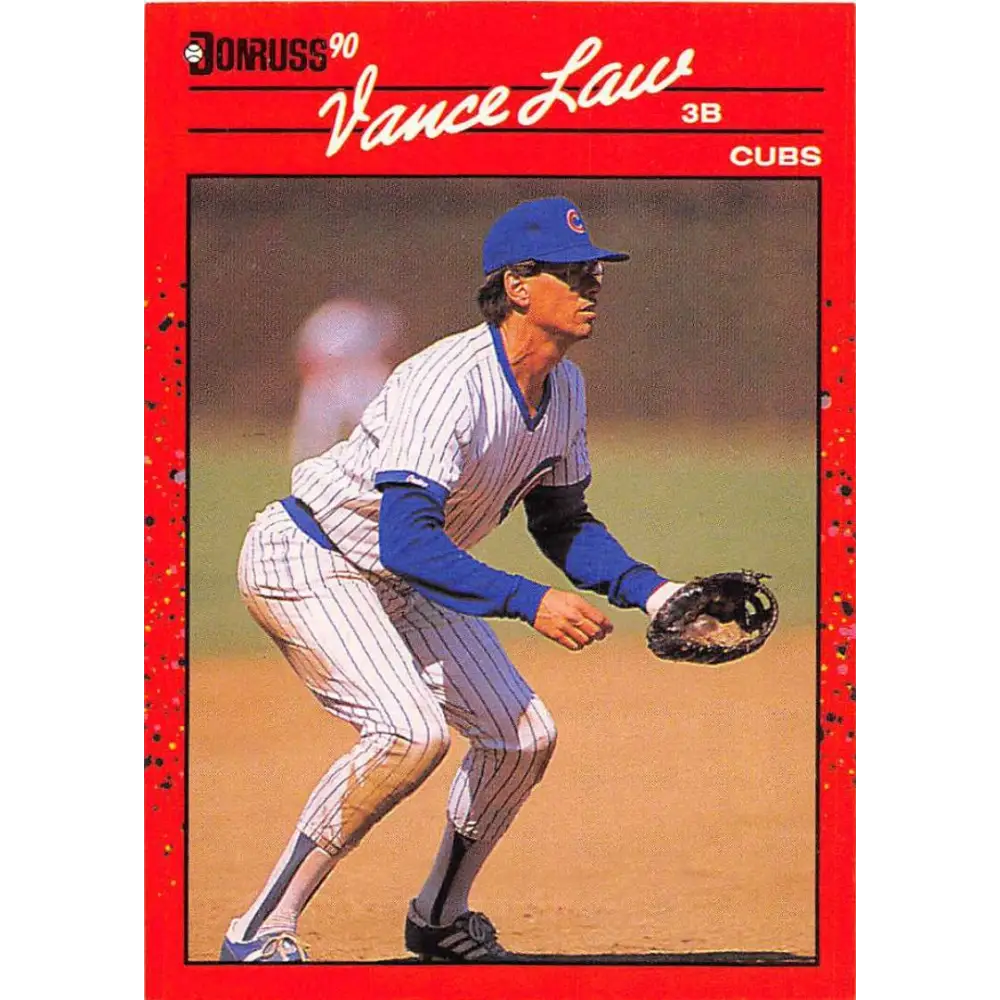 1990 Donruss #629 Vance Law DP VG-EX Chicago Cubs Baseball Card Image 1