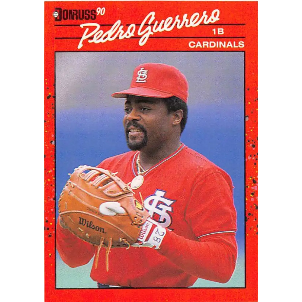 1990 Donruss #63 Pedro Guerrero VG-EX St. Louis Cardinals Baseball Card Image 1