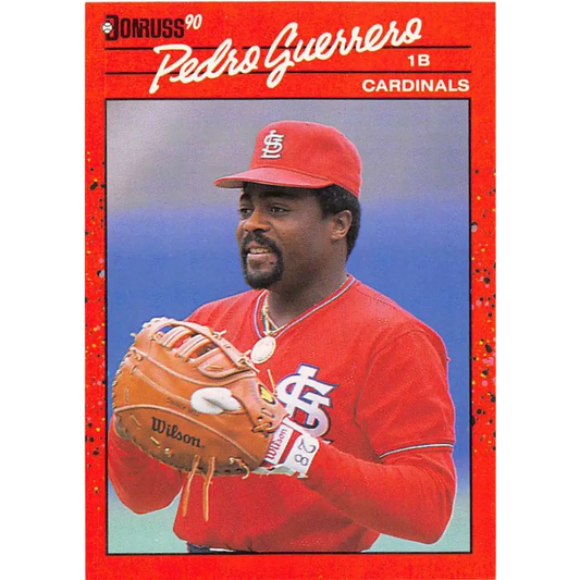 1990 Donruss #63 Pedro Guerrero VG-EX St. Louis Cardinals Baseball Card Image 1