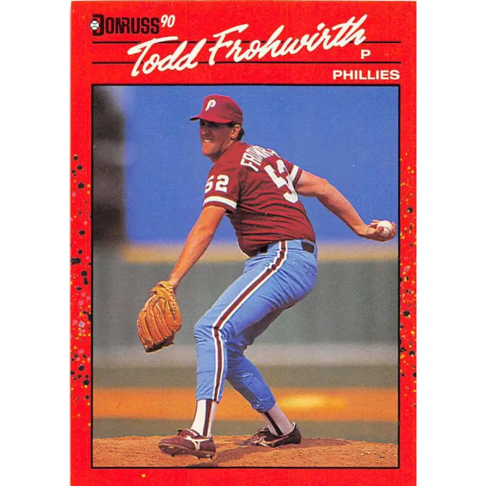 1990 Donruss #631 Todd Frohwirth DP VG-EX Philadelphia Phillies Baseball Card Image 1