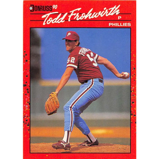 1990 Donruss #631 Todd Frohwirth DP VG-EX Philadelphia Phillies Baseball Card Image 1