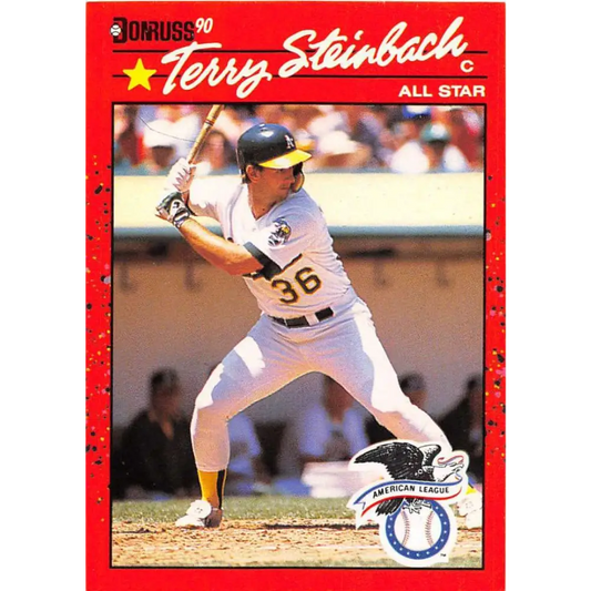1990 Donruss #637b Terry Steinbach AS VG-EX Oakland Athletics Baseball Card Image 1