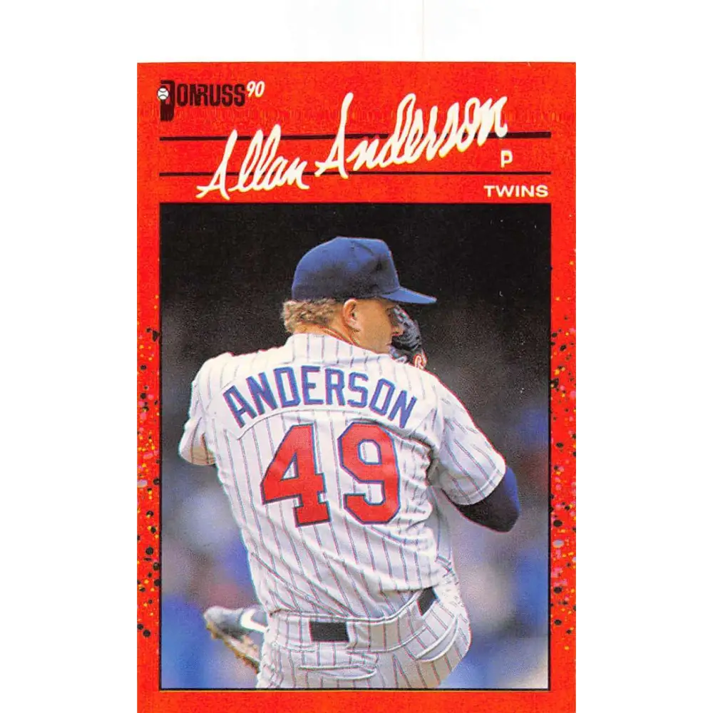 1990 Donruss #64 Allan Anderson VG-EX Minnesota Twins Baseball Card Image 1