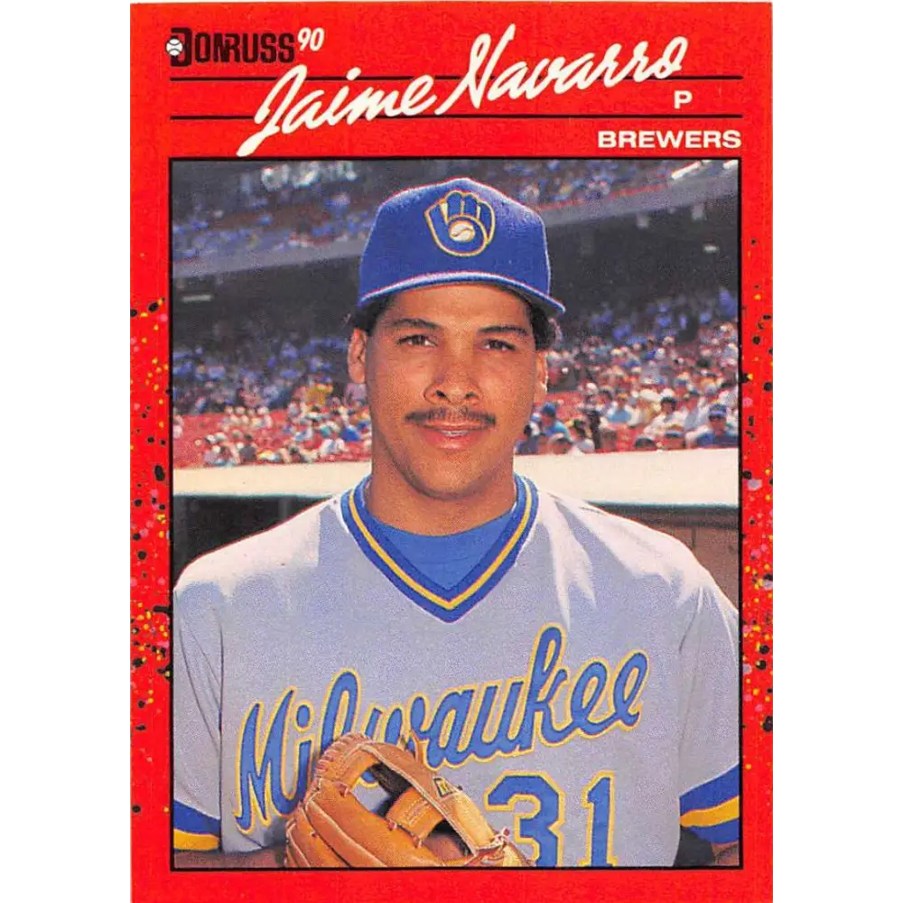 1990 Donruss #640 Jaime Navarro VG-EX Milwaukee Brewers Baseball Card Image 1