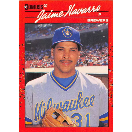 1990 Donruss #640 Jaime Navarro VG-EX Milwaukee Brewers Baseball Card Image 1