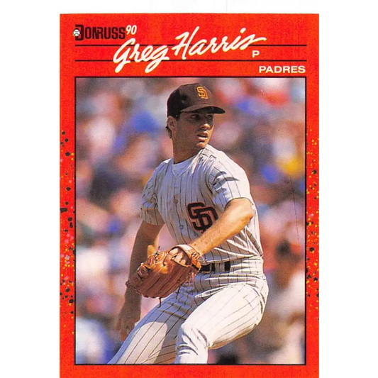 1990 Donruss #65 Greg Harris VG-EX San Diego Padres Baseball Card Image 1
