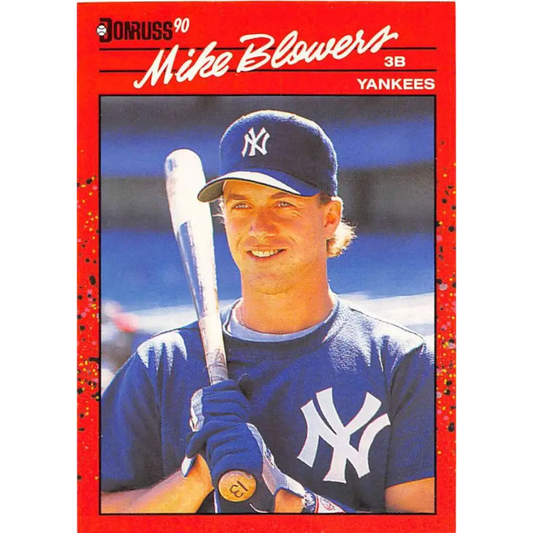 1990 Donruss #656 Mike Blowers VG-EX RC Rookie New York Yankees Baseball Card Image 1