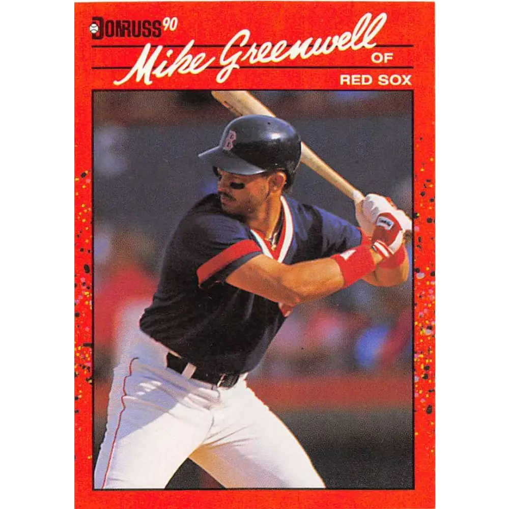 1990 Donruss #66 Mike Greenwell VG-EX Boston Red Sox Baseball Card Image 1