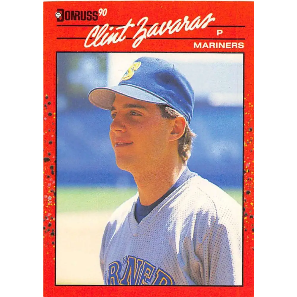 1990 Donruss #662 Clint Zavaras VG-EX RC Rookie Seattle Mariners Baseball Card Image 1