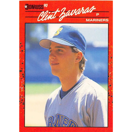 1990 Donruss #662 Clint Zavaras VG-EX RC Rookie Seattle Mariners Baseball Card Image 1