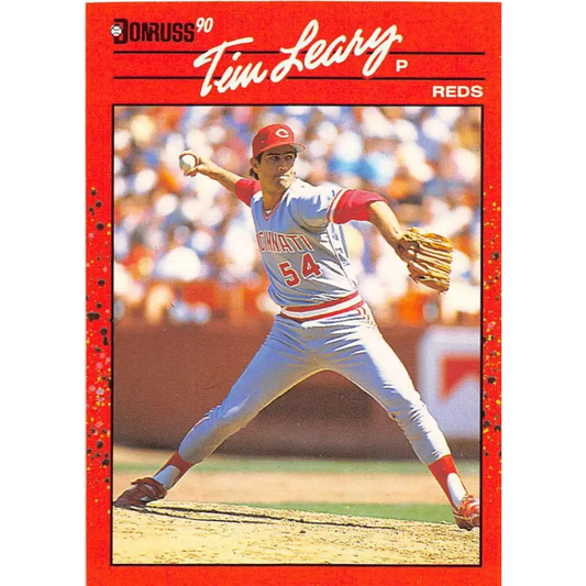1990 Donruss #670 Tim Leary VG-EX Cincinnati Reds Baseball Card Image 1