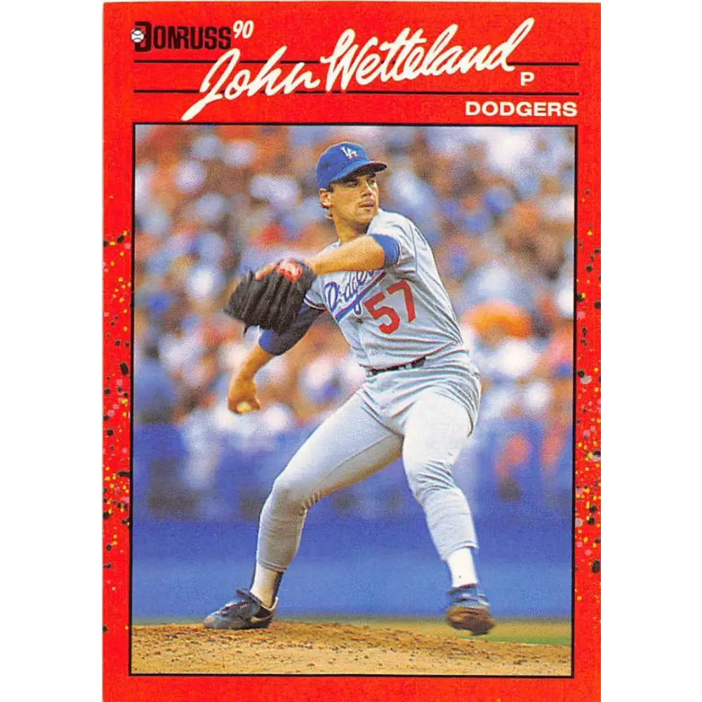 1990 Donruss #671 John Wetteland VG-EX Los Angeles Dodgers Baseball Card Image 1
