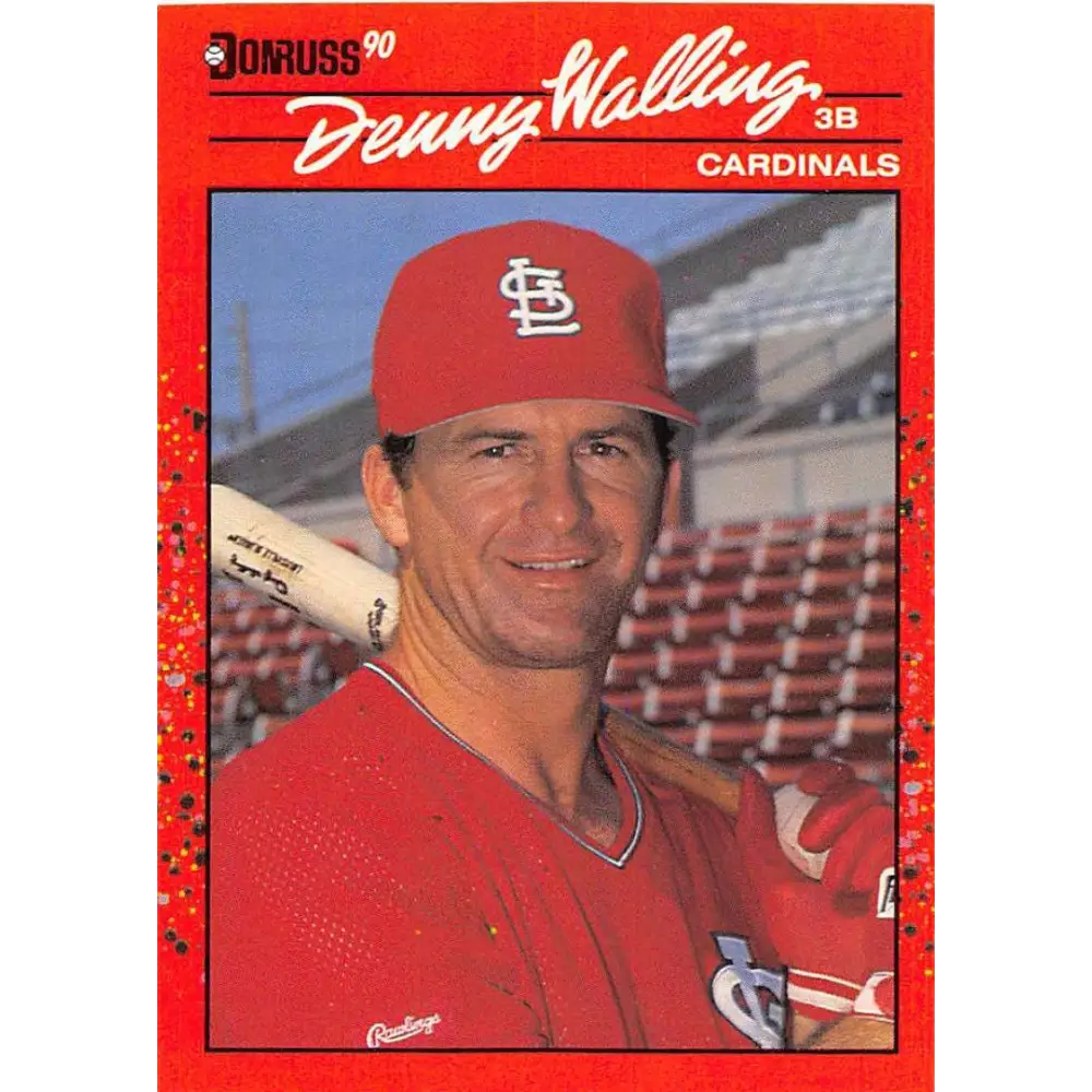 1990 Donruss #677 Denny Walling VG-EX St. Louis Cardinals Baseball Card Image 1
