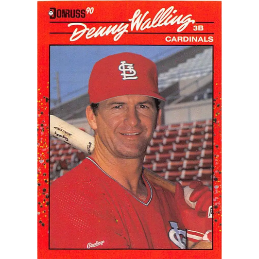1990 Donruss #677 Denny Walling VG-EX St. Louis Cardinals Baseball Card Image 1