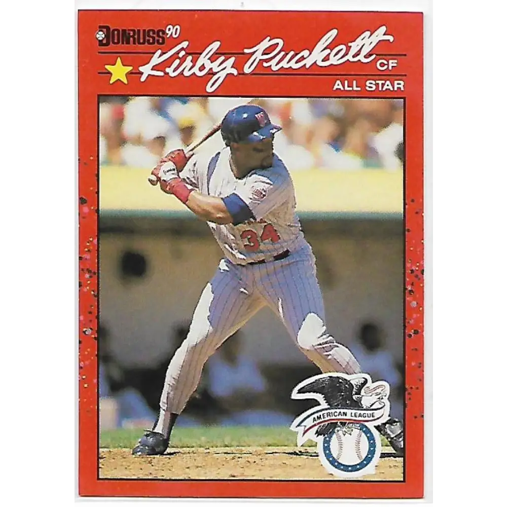 1990 Donruss #683b Kirby Puckett COR AS VG-EX Minnesota Twins Baseball Card Image 1