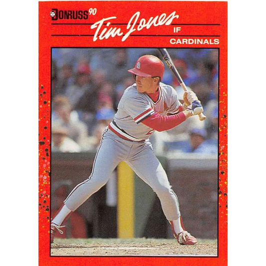1990 Donruss #686 Tim Jones VG-EX St. Louis Cardinals Baseball Card Image 1