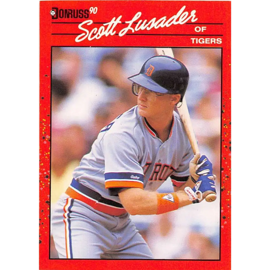 1990 Donruss #696 Scott Lusader VG-EX Detroit Tigers Baseball Card Image 1