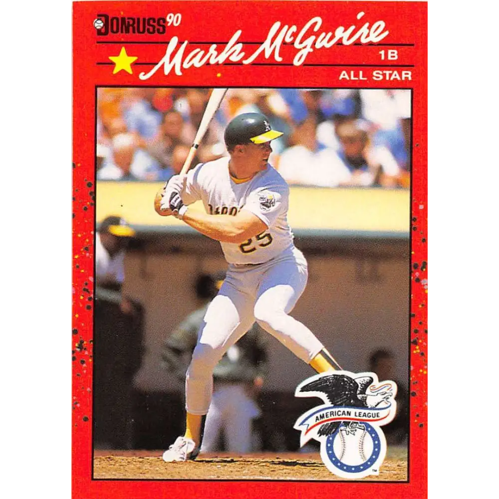1990 Donruss #697b Mark McGwire COR AS VG-EX Oakland Athletics Baseball Card Image 1