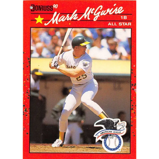 1990 Donruss #697b Mark McGwire COR AS VG-EX Oakland Athletics Baseball Card Image 1