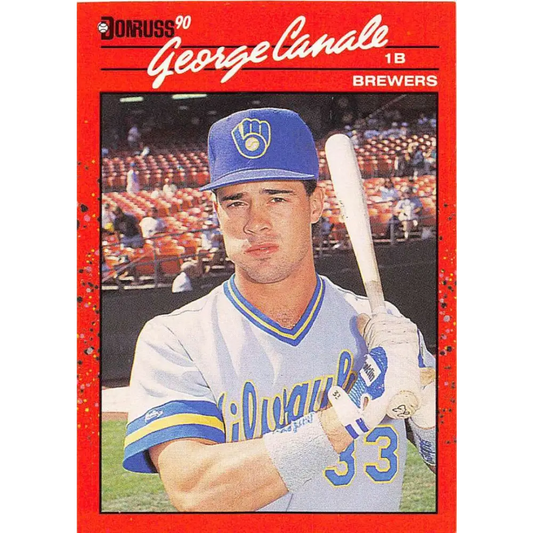 1990 Donruss #699 George Canale VG-EX RC Rookie Milwaukee Brewers Baseball Card Image 1