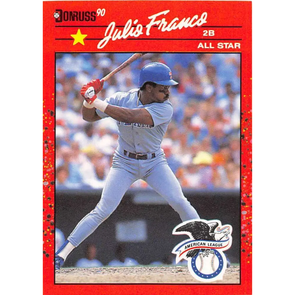 1990 Donruss #701b Julio Franco AS VG-EX Texas Rangers Baseball Card Image 1