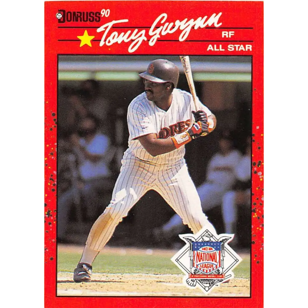 1990 Donruss #705 Tony Gwynn AS VG-EX San Diego Padres Baseball Card Image 1