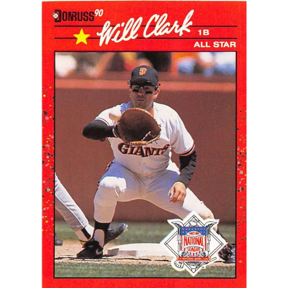 1990 Donruss #707b Will Clark COR AS VG-EX San Francisco Giants Baseball Card Image 1