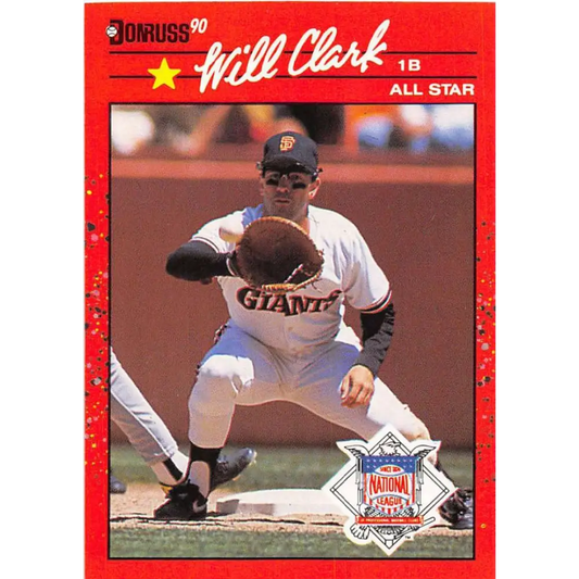 1990 Donruss #707b Will Clark COR AS VG-EX San Francisco Giants Baseball Card Image 1