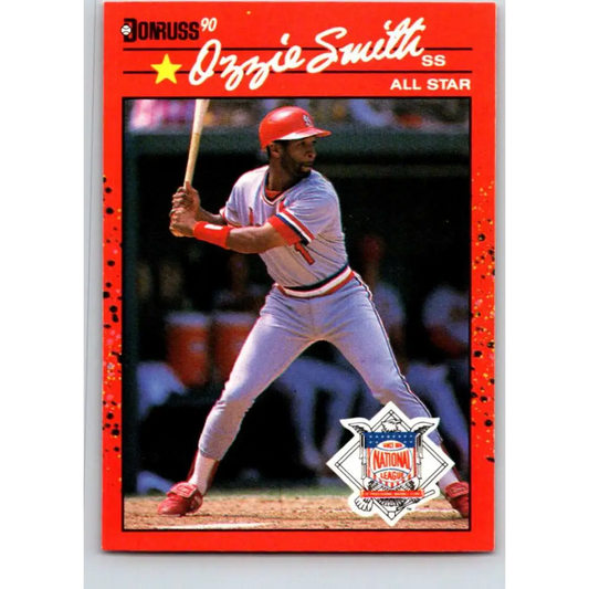1990 Donruss #710a Ozzie Smith AS VG-EX St. Louis Cardinals Baseball Card Image 1