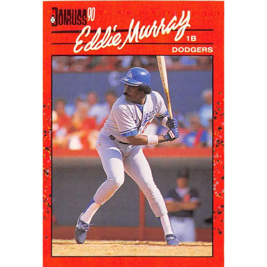 1990 Donruss #77 Eddie Murray VG-EX Los Angeles Dodgers Baseball Card Image 1