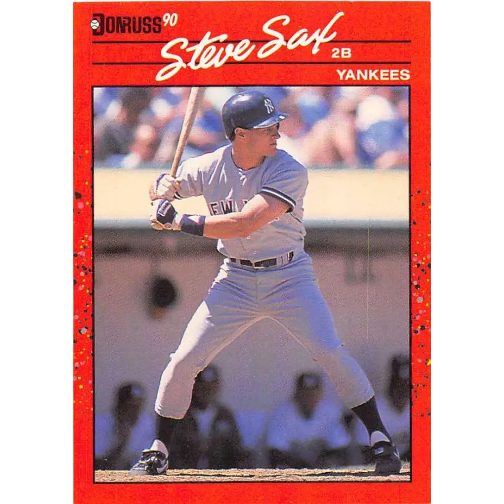 1990 Donruss #78 Steve Sax VG-EX New York Yankees Baseball Card Image 1