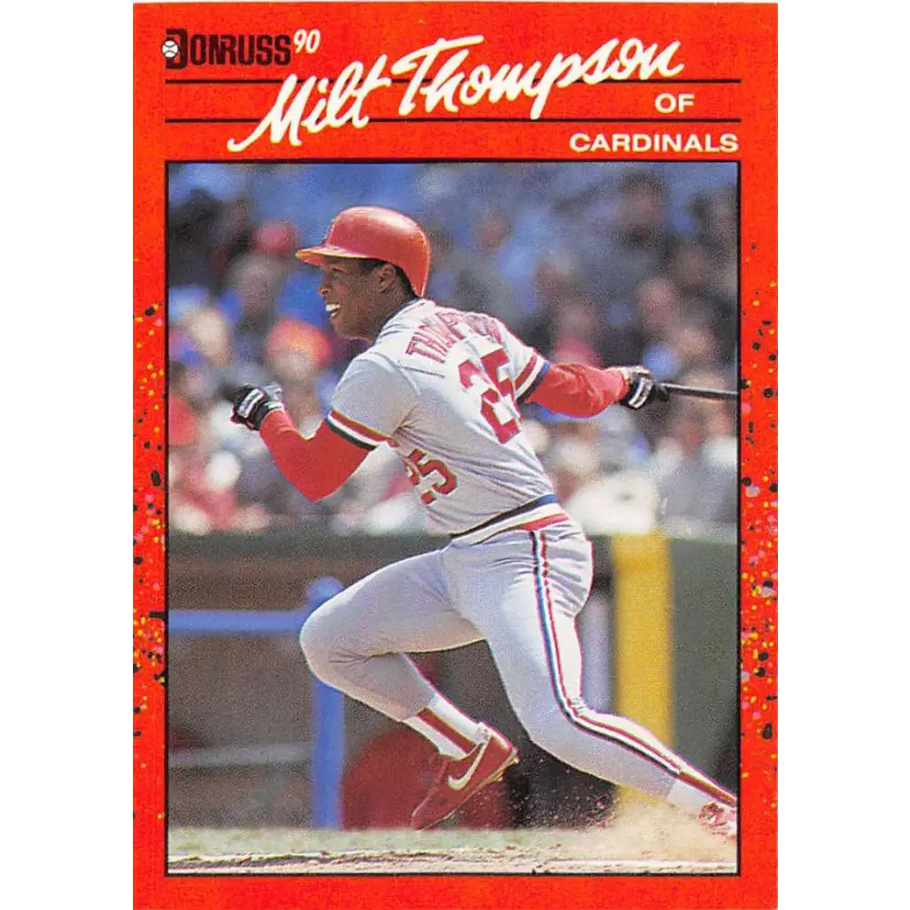 1990 Donruss #82 Milt Thompson VG-EX St. Louis Cardinals Baseball Card Image 1