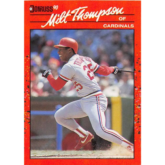 1990 Donruss #82 Milt Thompson VG-EX St. Louis Cardinals Baseball Card Image 1