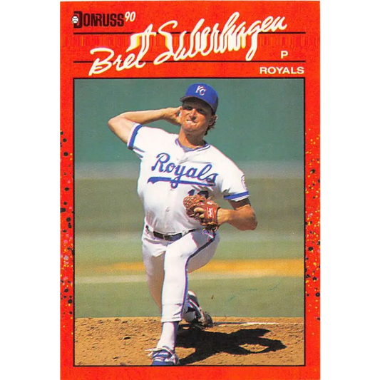 1990 Donruss #89 Bret Saberhagen VG-EX Kansas City Royals Baseball Card Image 1