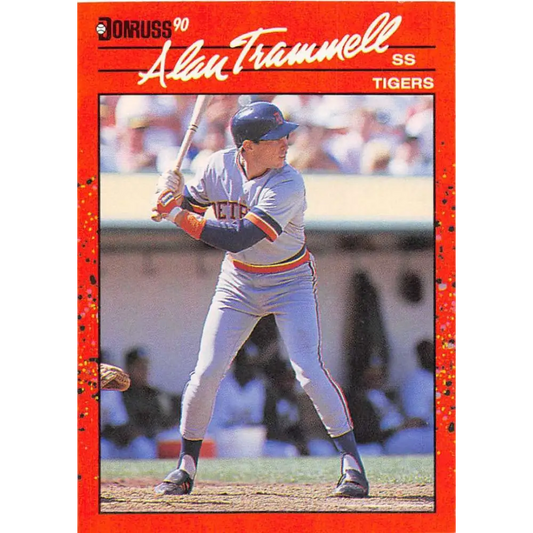 1990 Donruss #90 Alan Trammell VG-EX Detroit Tigers Baseball Card Image 1