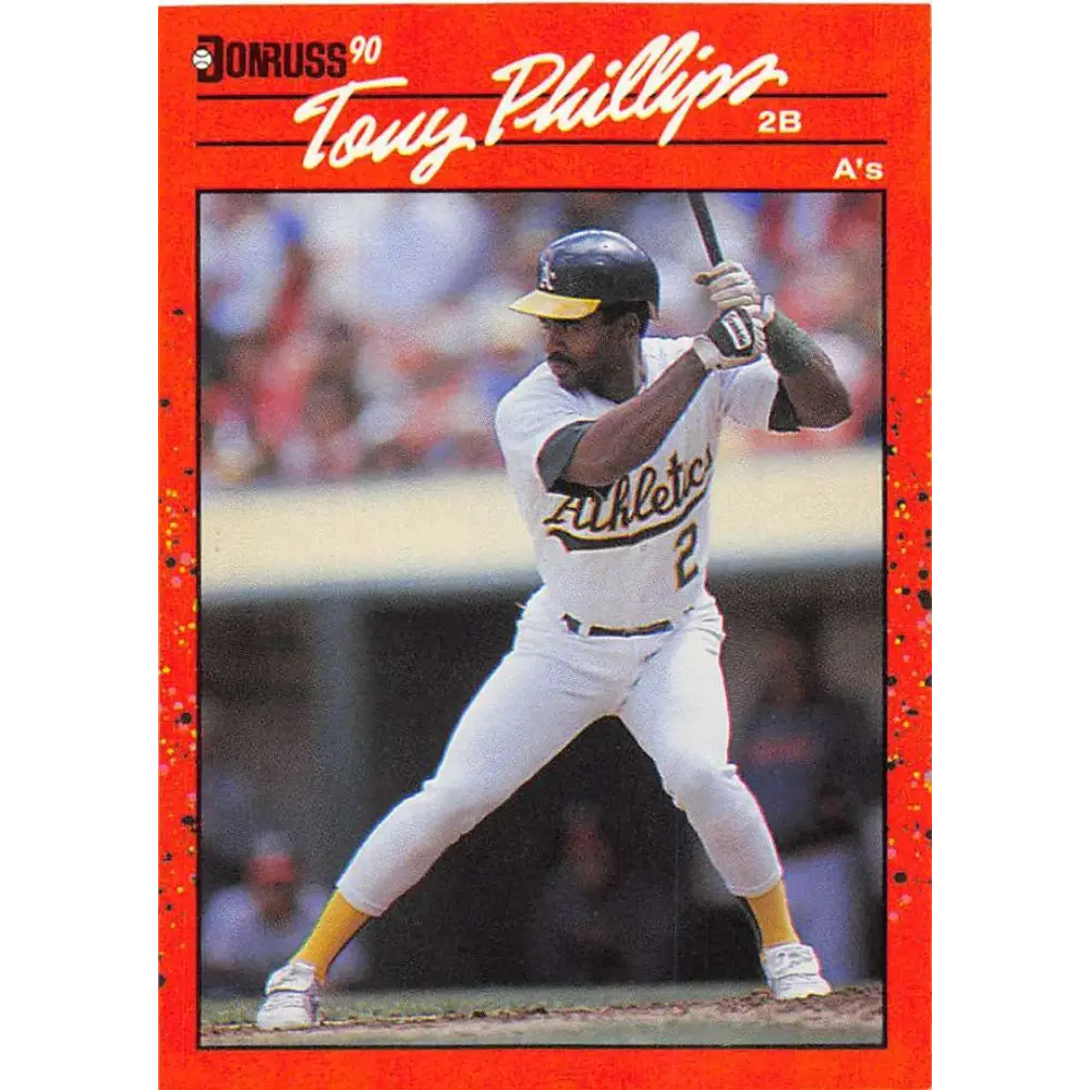 1990 Donruss #91 Tony Phillips VG-EX Oakland Athletics Baseball Card Image 1