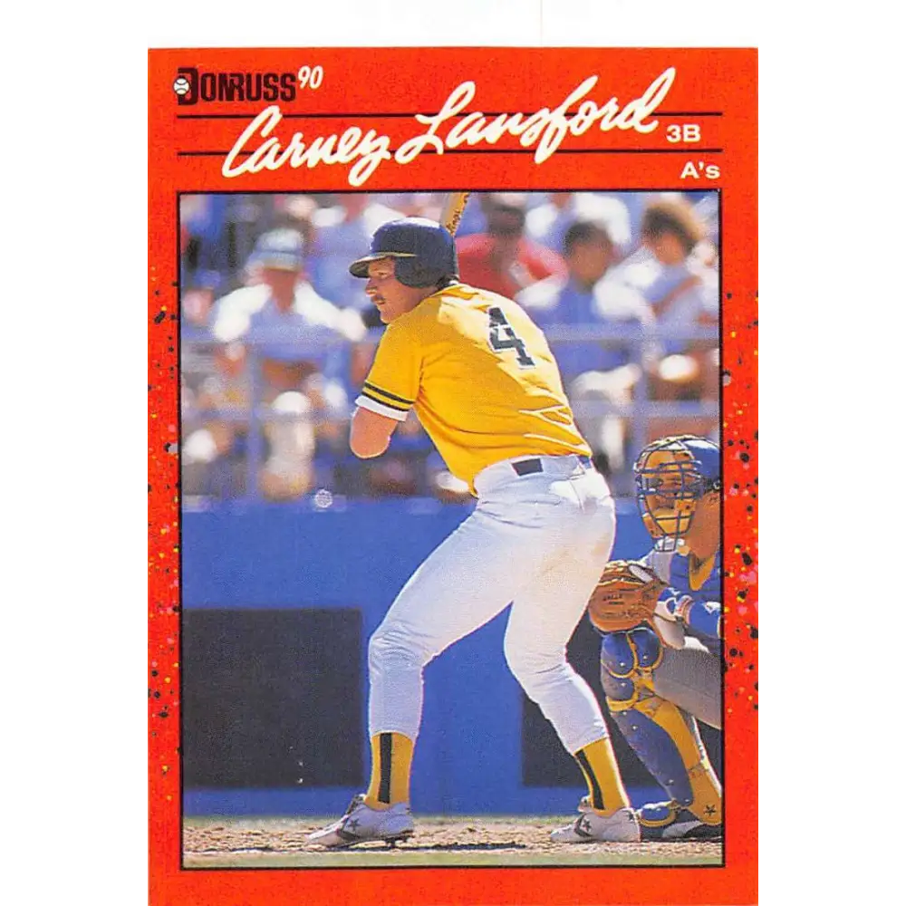 1990 Donruss #95 Carney Lansford VG-EX Oakland Athletics Baseball Card Image 1