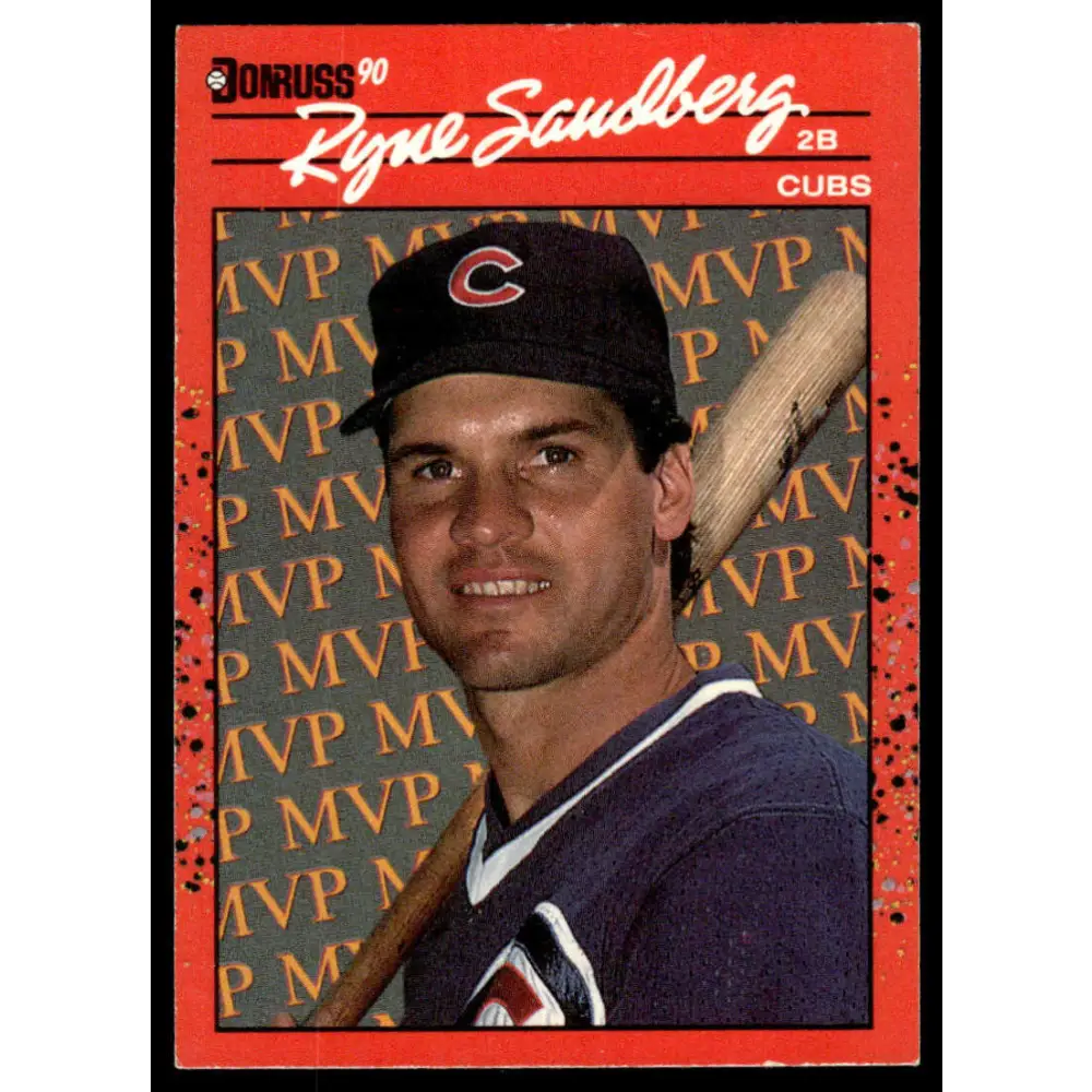 1990 Donruss #BC-10 Ryne Sandberg EX Chicago Cubs Baseball Card Image 1