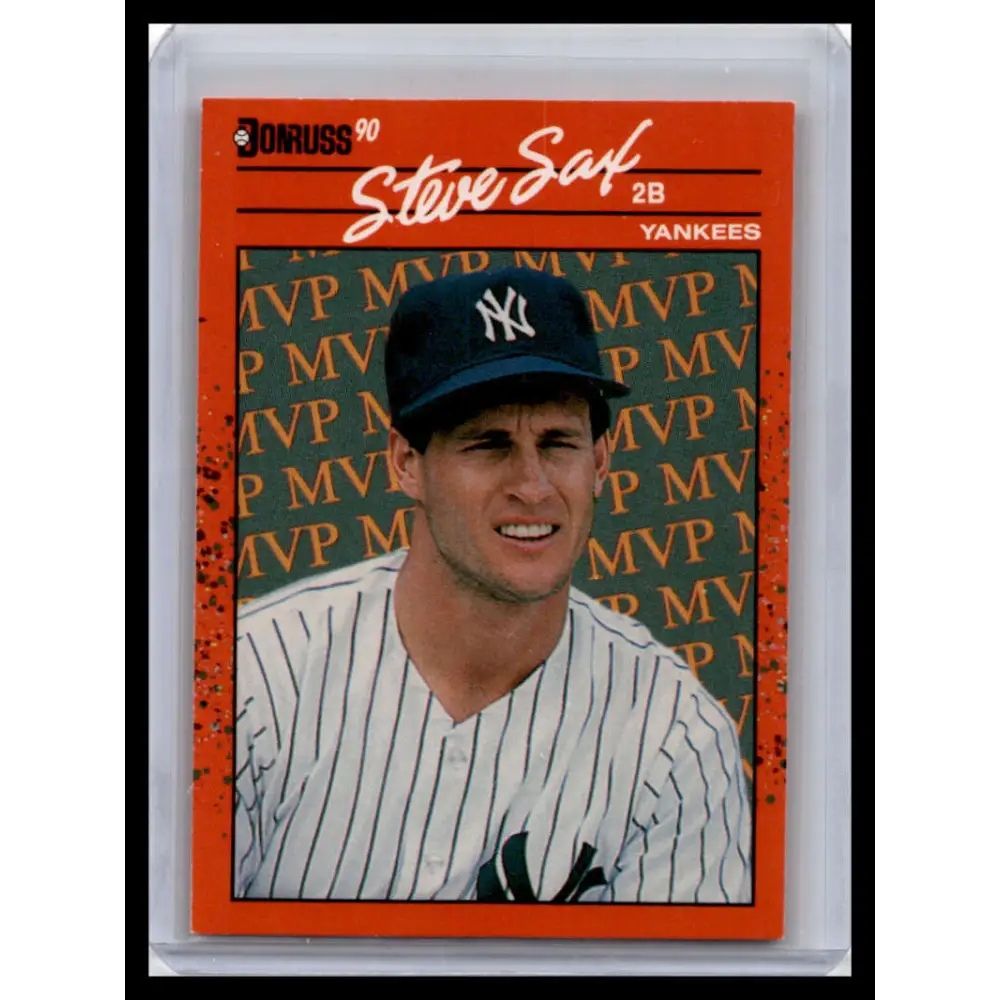 1990 Donruss #BC-22 Steve Sax NM-MT New York Yankees Baseball Card Image 1