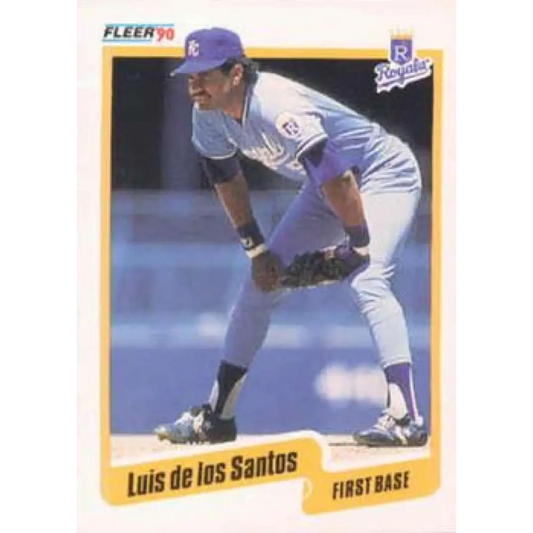 1990 Fleer #105 Luis De Los Santos NM-MT Kansas City Royals Baseball Card Image 1