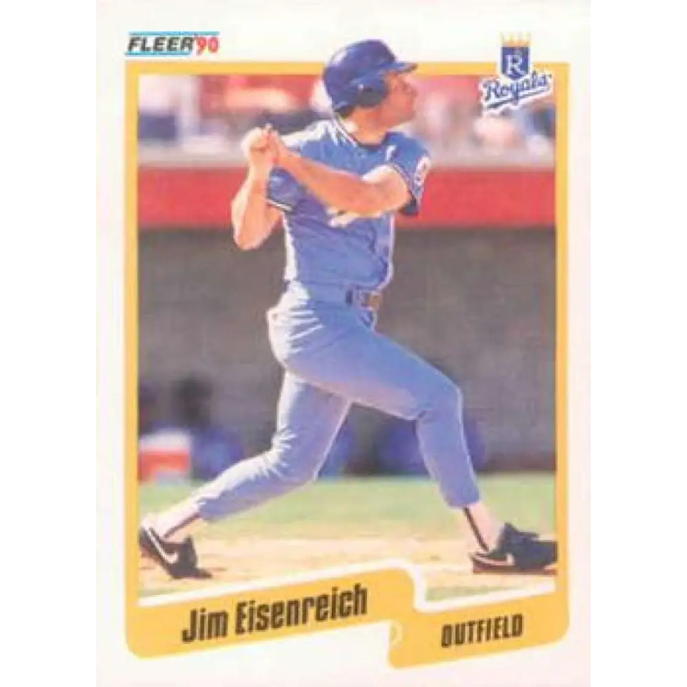 1990 Fleer #106 Jim Eisenreich NM-MT Kansas City Royals Baseball Card Image 1