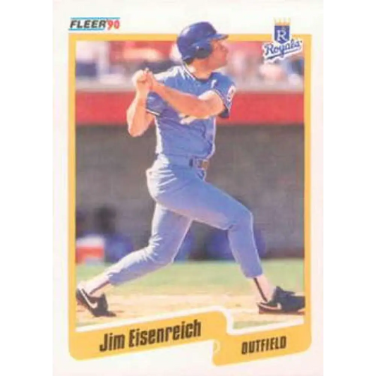 1990 Fleer #106 Jim Eisenreich NM-MT Kansas City Royals Baseball Card Image 1