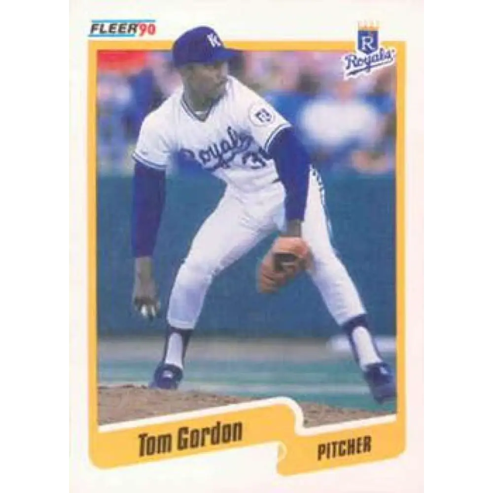 1990 Fleer #108 Tom Gordon NM-MT Kansas City Royals Baseball Card Image 1