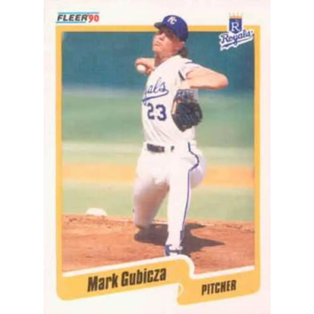 1990 Fleer #109 Mark Gubicza NM-MT Kansas City Royals Baseball Card Image 1