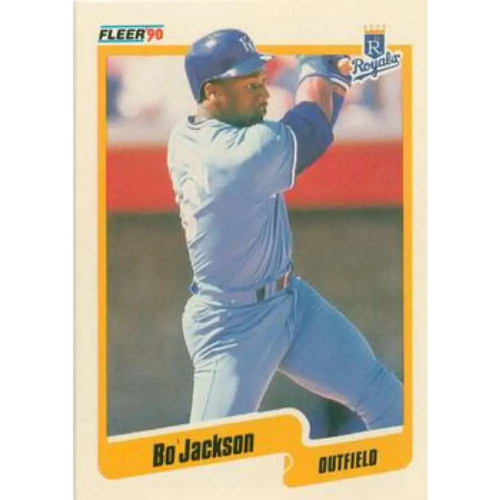 1990 Fleer #110 Bo Jackson NM-MT Kansas City Royals Baseball Card Image 1