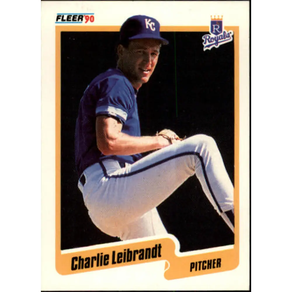 1990 Fleer #112 Charlie Leibrandt NM-MT Kansas City Royals Baseball Card Image 1