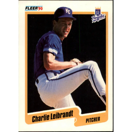 1990 Fleer #112 Charlie Leibrandt NM-MT Kansas City Royals Baseball Card Image 1